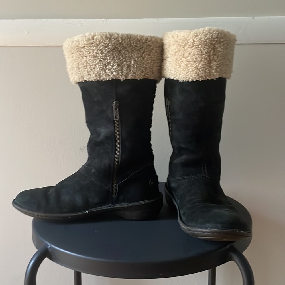 UGG Winter Black Suede Boots Woman’s Size 8